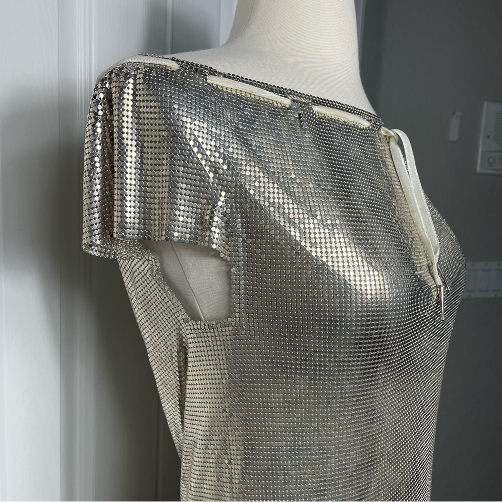 Vintage Paco Rabanne Metallic Silver Chainmail Top - Picture 4 of 17